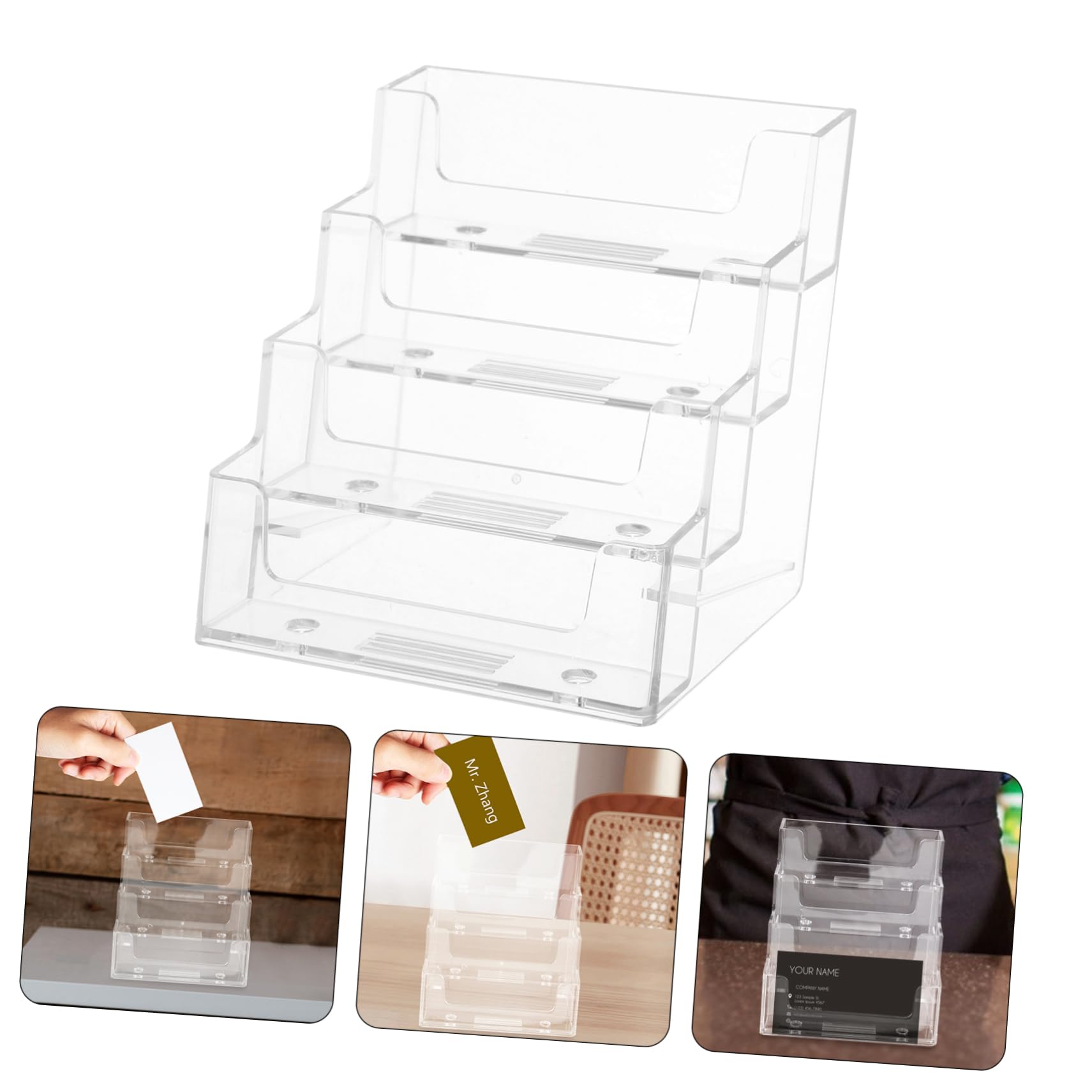 Operitacx 5stücke Business Cards Storage Box Transparente Tisch-visitenkartenhalter Mit Stabiler Organizer Für Büro Hotel Und Events Zur Aufbewahrung Von Geschäftskarten Und Karten