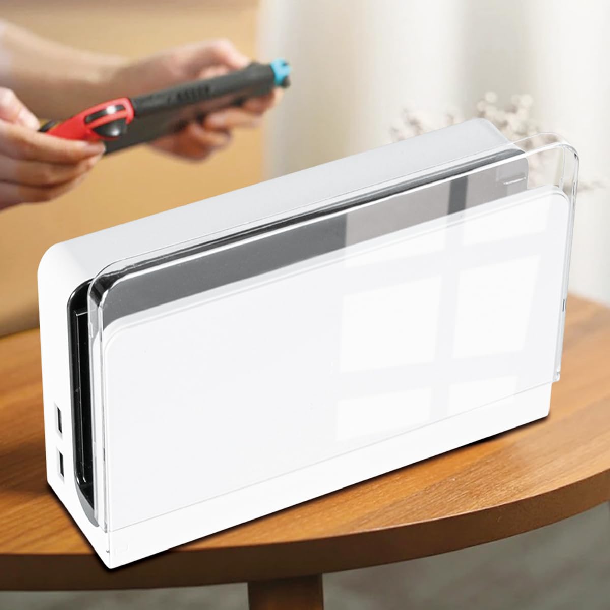 Cover frontale personalizzata per Nintendo Switch OLED Charging Dock, interruttore antigraffio OLED Dock Cover trasparente rigida di ricambio per interruttore OLED dock di ricarica, trasparente