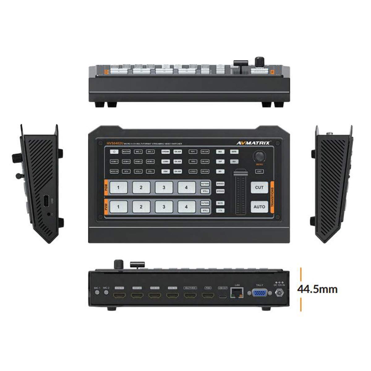 Switcher Video 4K A 4 Ingressi Per Streaming Live – Mixer HDMI Con Registrazione Su USB-C, Transizioni Professionali