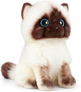 lilizzhoumax 23cm Simulation Siamese Cat Soft Toy, Cute Cuddly Kitten Figure