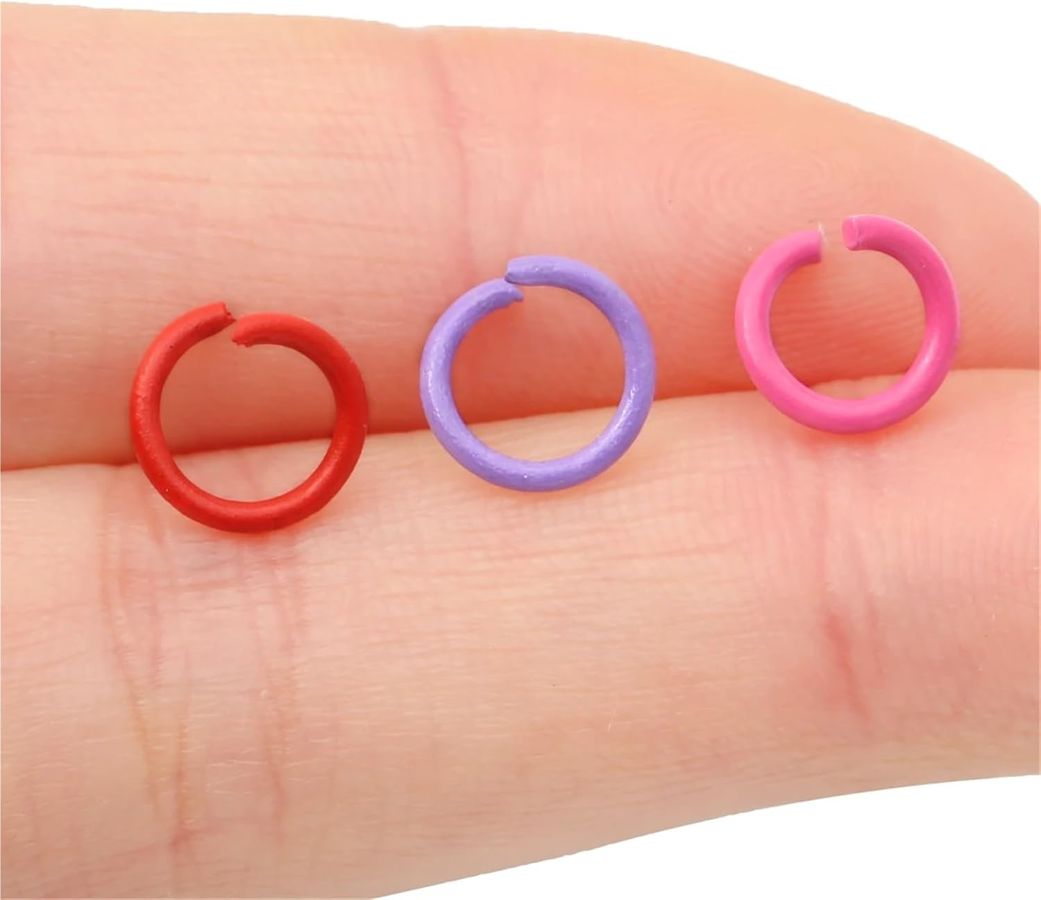 Jump Rings for Jewelry Making 500pcs Dia8mm Colorful Metal Jump Rings Open Ring Jewelry Connectors for Making Necklace Keyrings Accessories(Color01)
