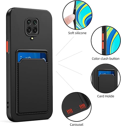 Miniatura 3 de Funda para Redmi Note 9 Pro, Redmi Note 9s con ranura para tarjetas de crédito, TPU suave TPU silicona resistente a los arañazos delgada ranura para