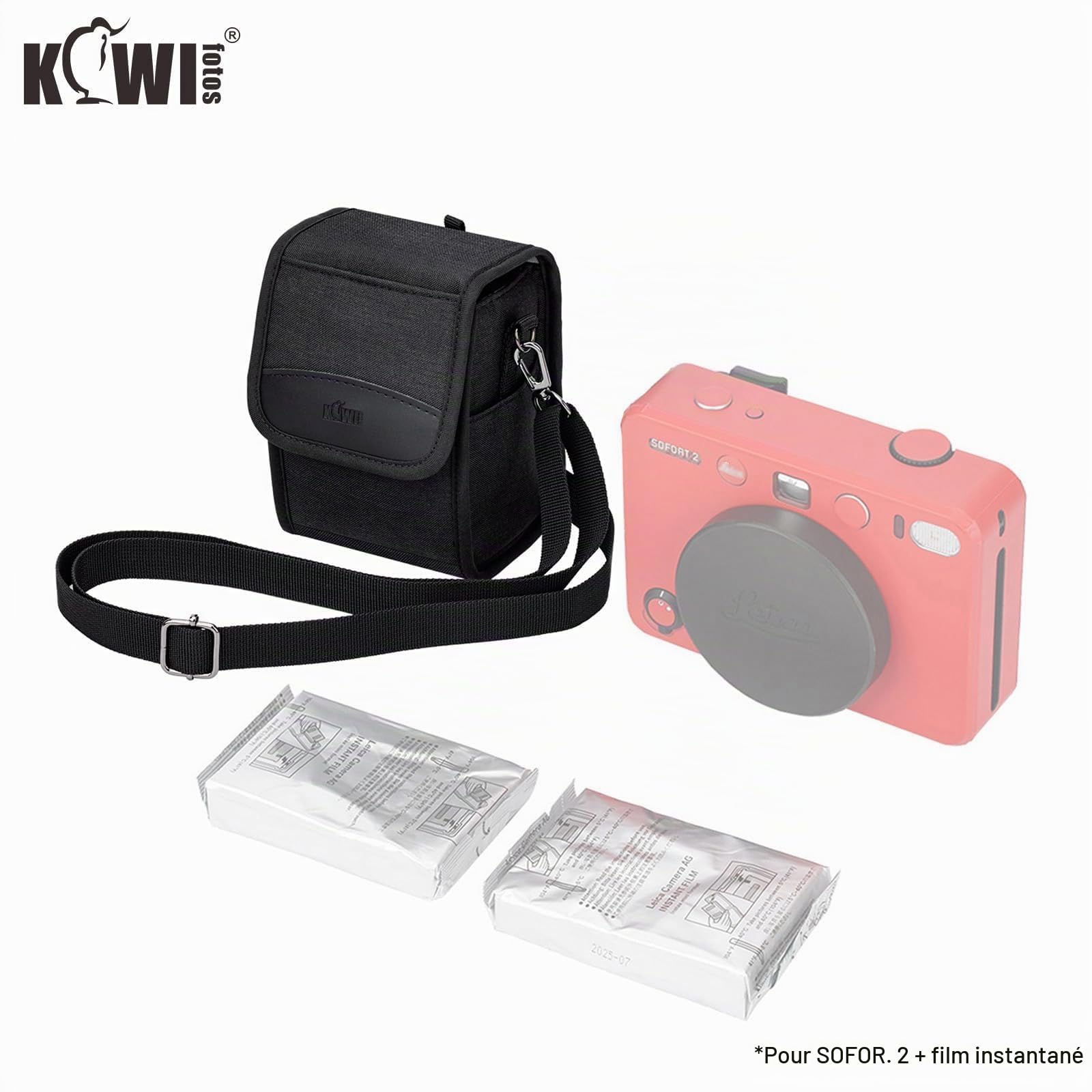 KIWIFOTOS Sacoche de Voyage compacte pour Appareil Photo numérique Leica SOFORT 2, Fuji XE5 X100VI X100V X100, Alpha A6700 A6600 A6000 avec Objectif 16-50 mm, Z30/Z50 avec Objectif 16-50 mm (Noir)