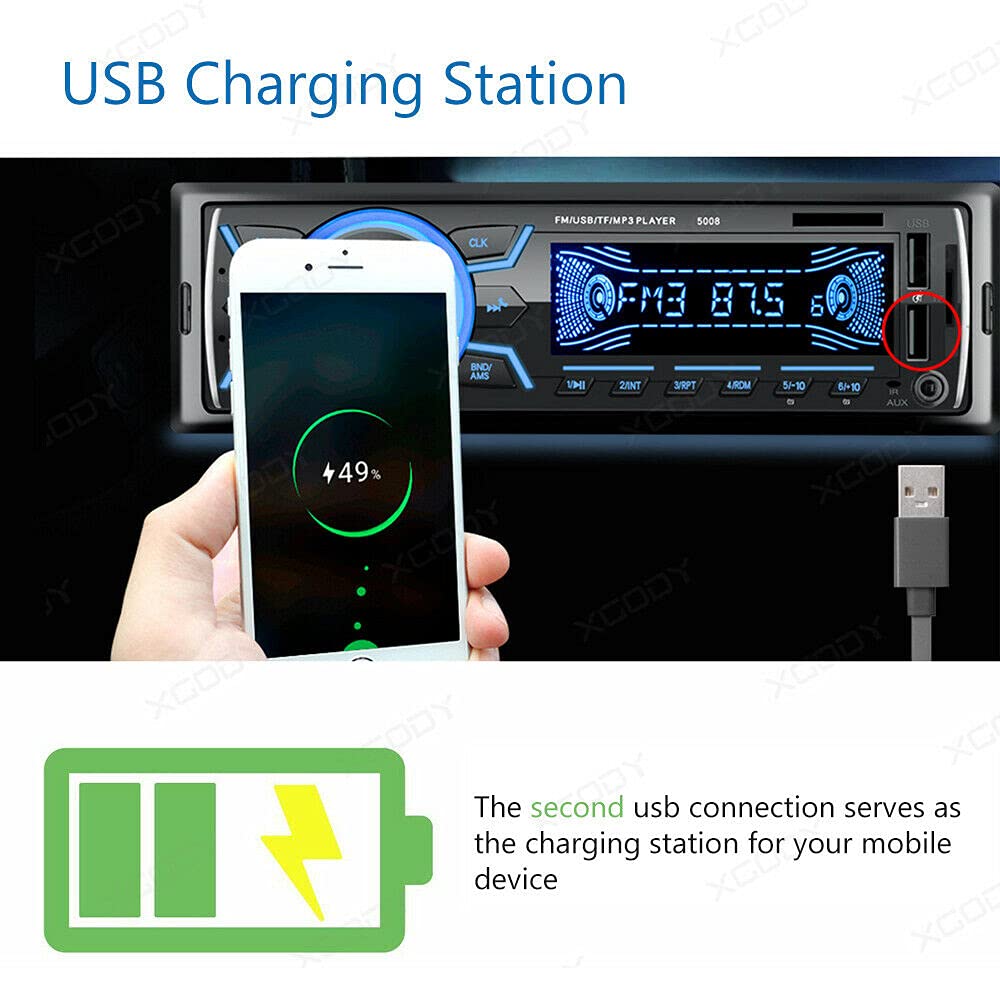 Riloer Lettore DVD portatile per auto, con antenna stereo, Bluetooth integrato, microfono, chiamate in vivavoce, ricarica USB veloce, trasmissione audio avanzata