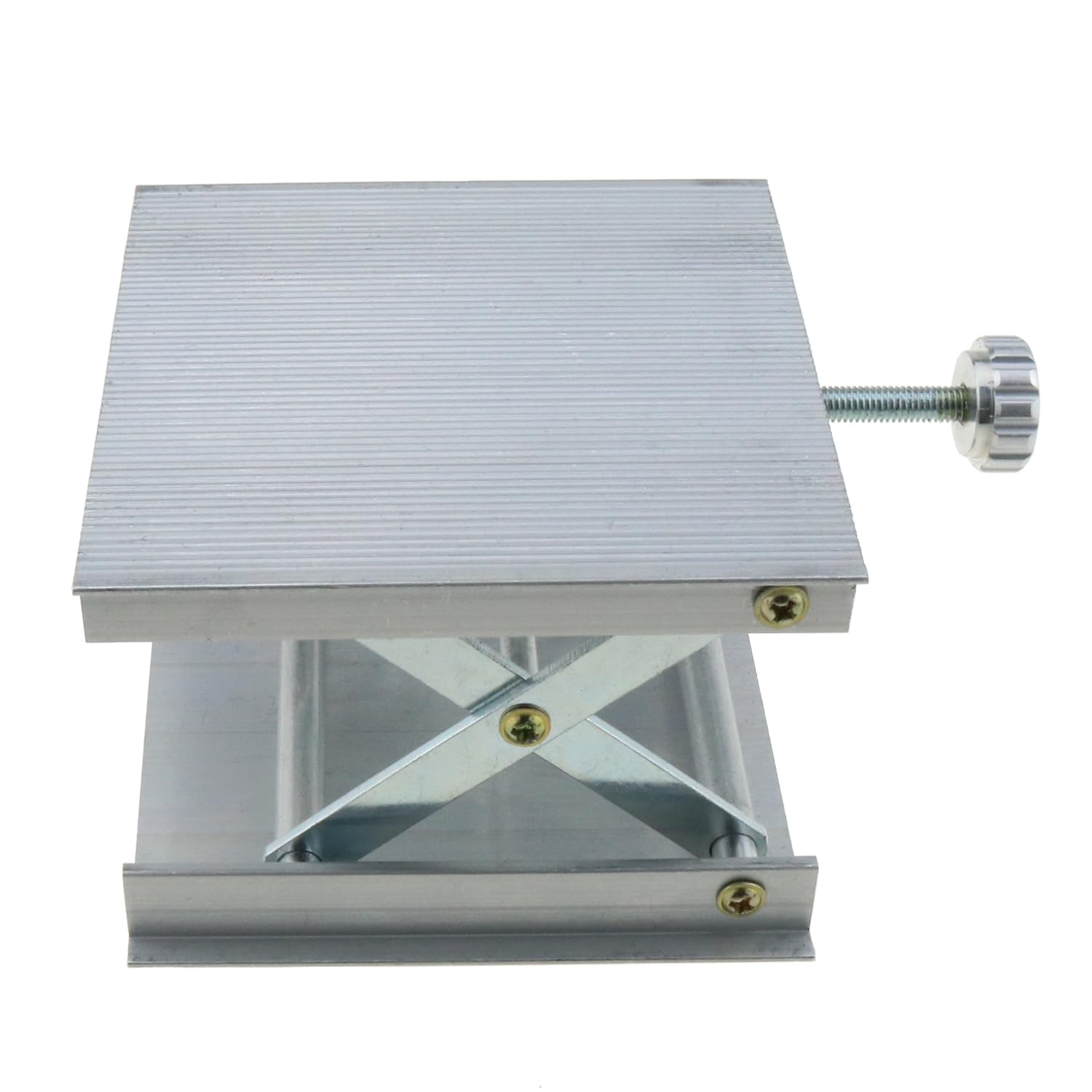 LUORNG Lab Lifting Platform 90mm Adjustable Rack Silver Tone Aluminum Alloy Lab Jack Lift Stand Support Jack Platform Laser Level Holder