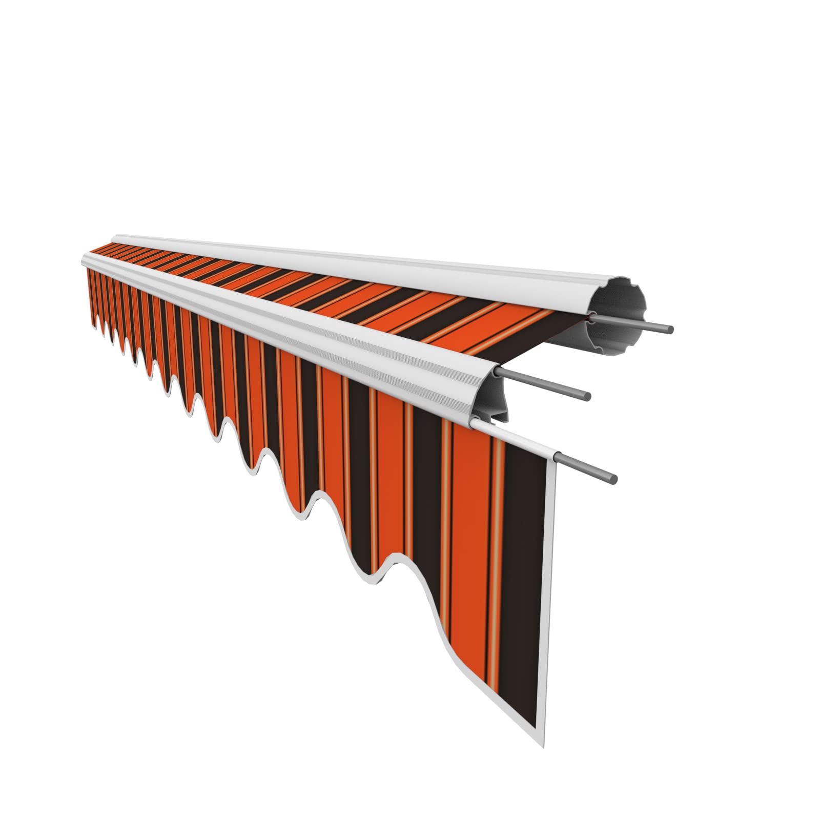 Markisenstoff-Ersatz Mit Volant Für 6x3,5 M Markise – Tuch 5,83x3,5 M, Volant 5,83x0,21 M, Design SPD066