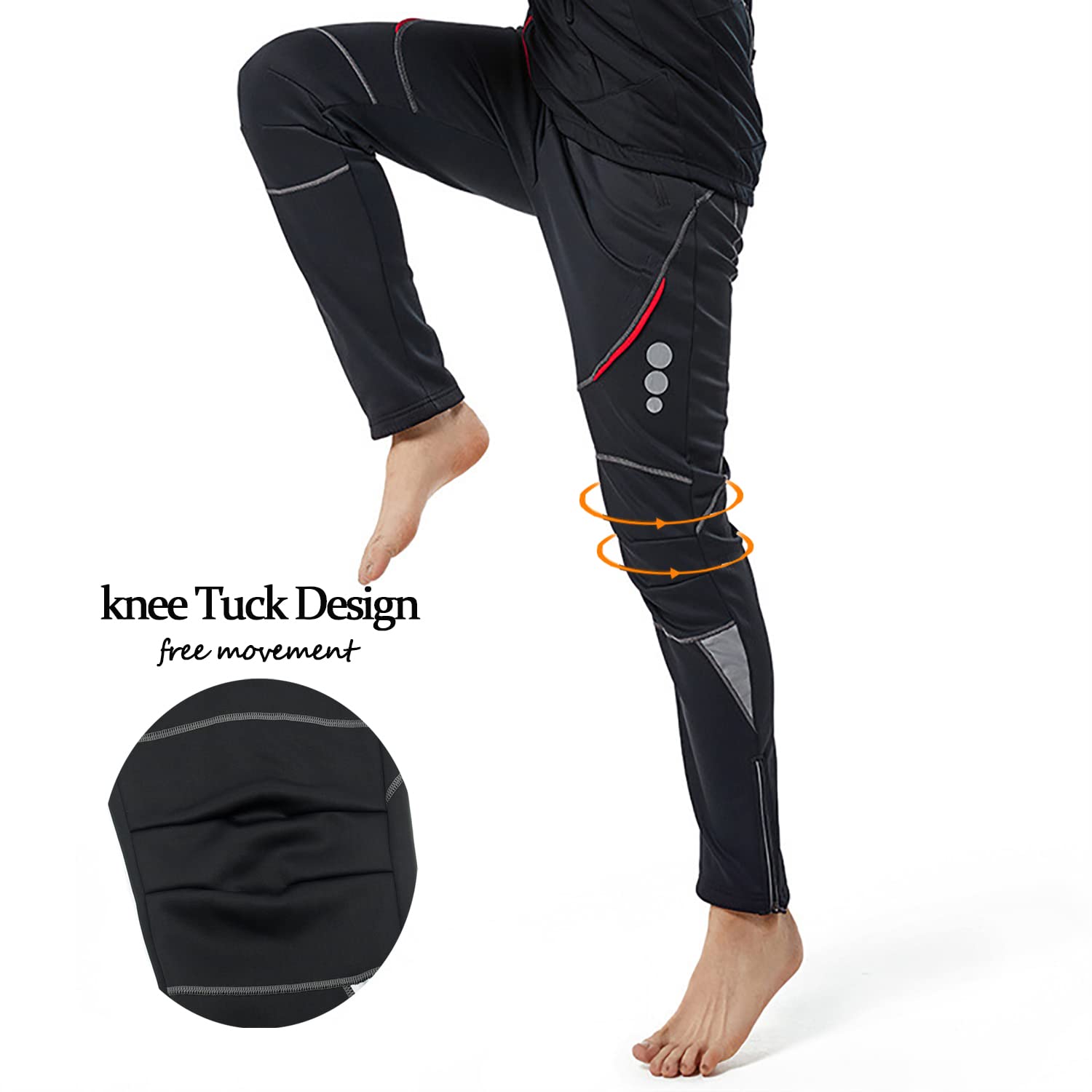 Uomo Pantaloni Lunghi Ciclismo Invernale Termici Antivento in Pile per Ciclismo Jogging Running Hiking Trekking Inverno Autunno Pataloni Antivento Sportivi Pantaloni Lunghi Sportivi Outdoor