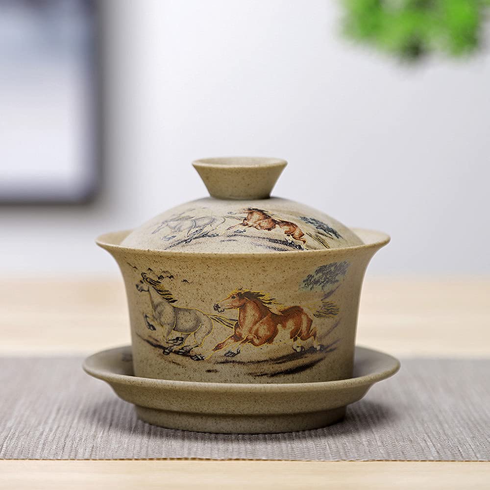 PAYNAN Jingdezhen Gaiwan Coarse Pottery Tea Set Handmade Tea Bowl Travel Tea Cup Drinkware