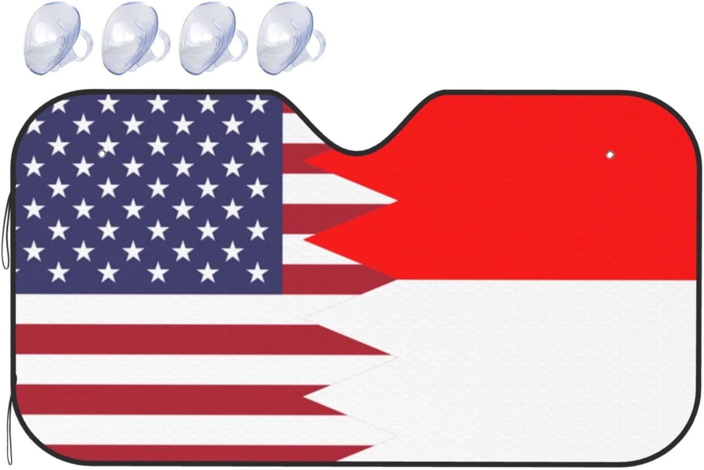 America Indonesia Friendship Flag Foldable Car Windshield Sunshade Blocks Heat and Sun Glare Uv Rays