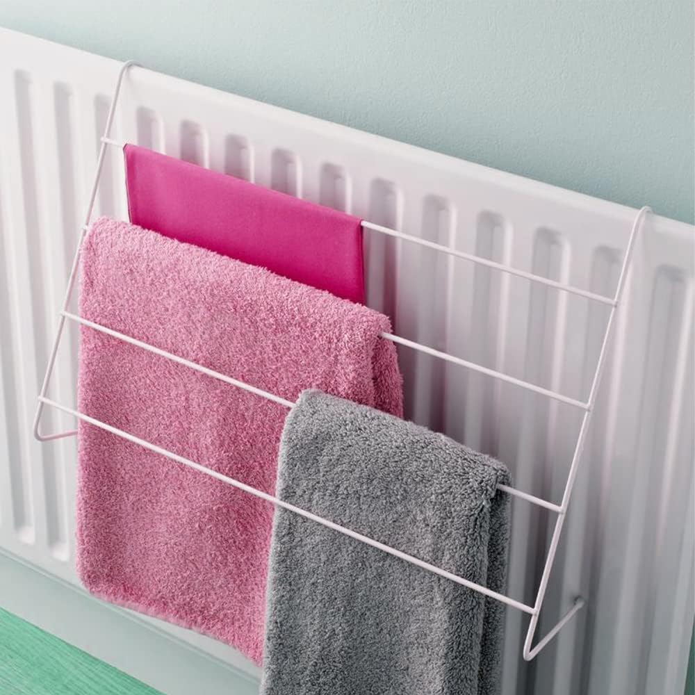 PaMeer 2M Drying Space, Pack Of 2 Metal Radiator Towel Rail, 4 Bar