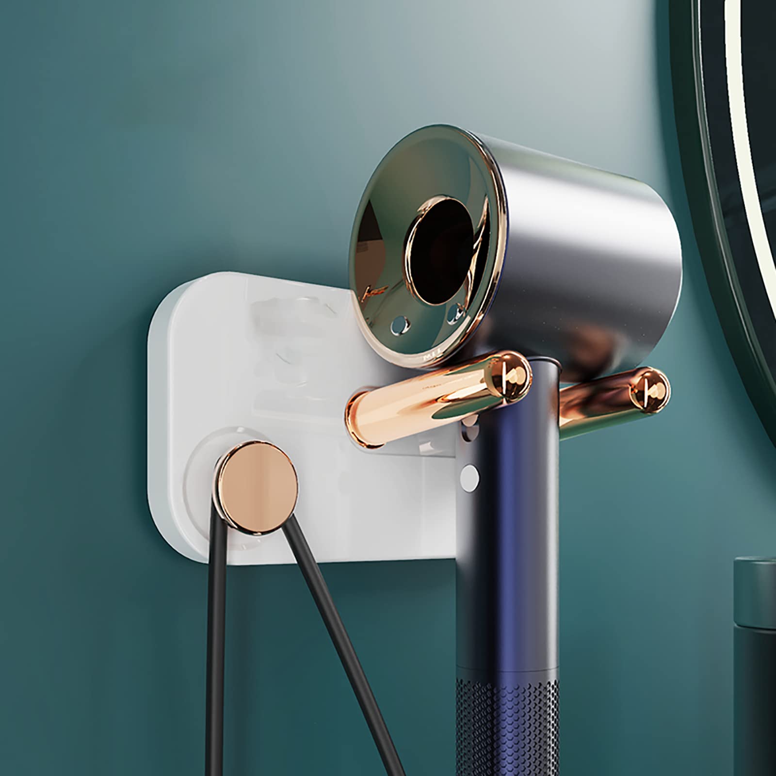 Support mural pour sèche-cheveux sans perçage pour une salle de bain moderne et épurée