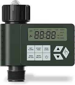 Temporizador de torneira de mangueira para jardim ao ar livre, temporizador de água programável Ortis para irrigação, design IP67 e à prova de vazamento, atraso de chuva/modo manual/automático para