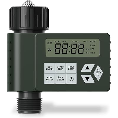 Hose Faucet Water Timer for Outdoor Garden, Ortis Programmable Sprinkler Timer with Rain Delay/Manual/Automatic Mode, IP67 Leak-Proof Design for Lawn Yard, 1 Outlet