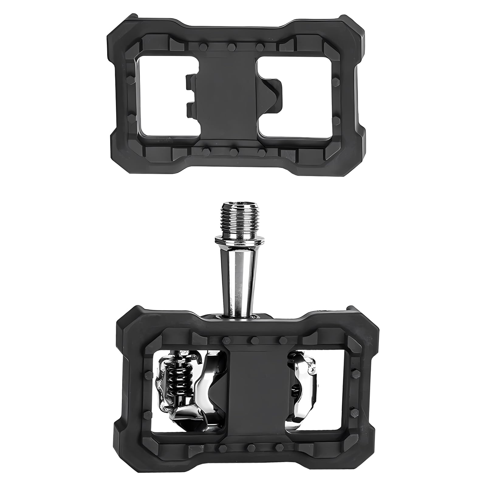 Adaptadores Plataforma Pedales Automáticos - Convertidor Compatible con Shimano SPD (M520 M540 M8000) - Base Nylon Antideslizante para Usar Zapatillas Normales - Negro, 1 Par