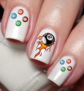 Pool & Billiards Players Nail Art Decal Sticker