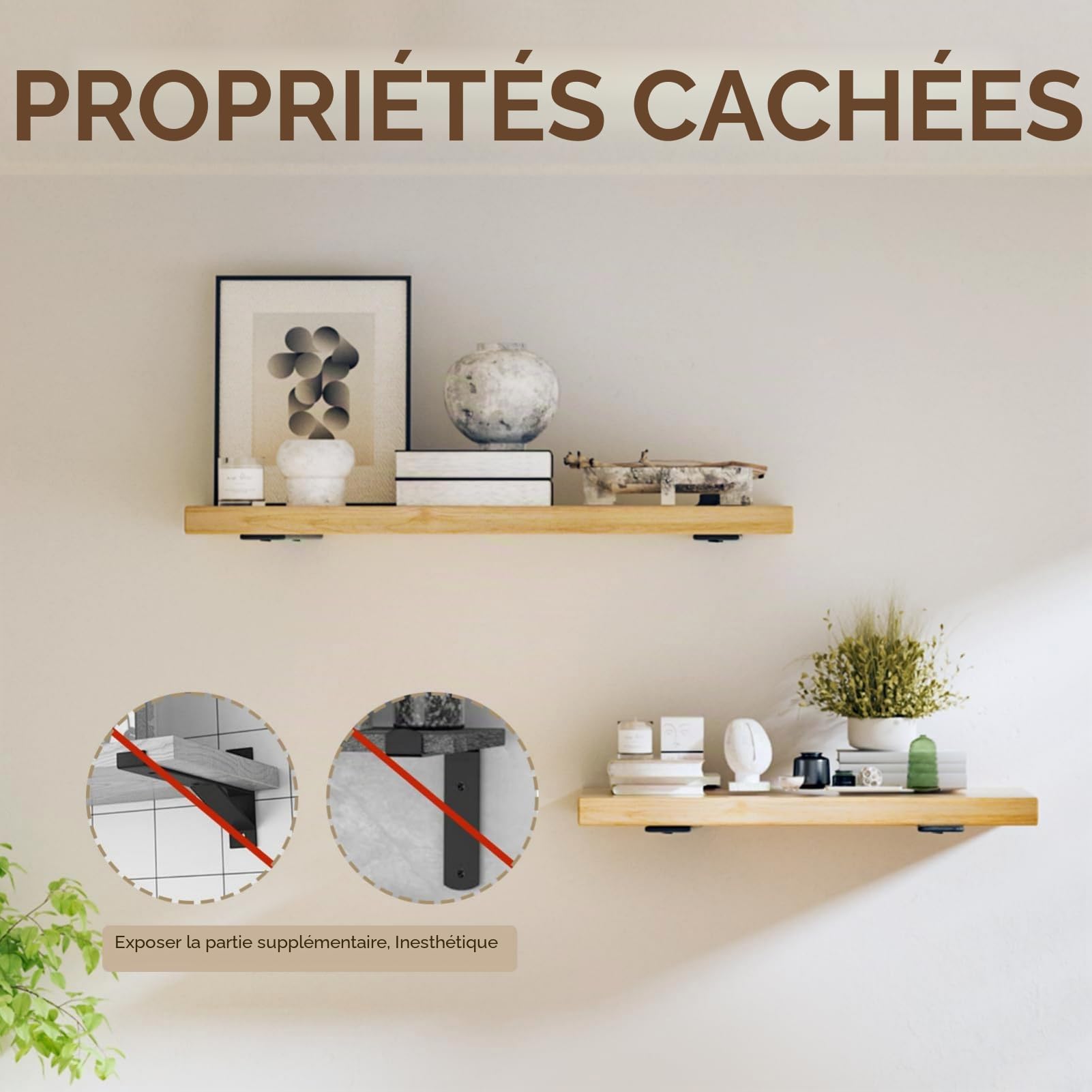 Lot de 6 Equerre Etagere Murale de 20 cm, équerre étagère Support Etagere Murale, Capacité de Charge 70KG,5 mm D'épaisseur, Equerre Charge Lourde