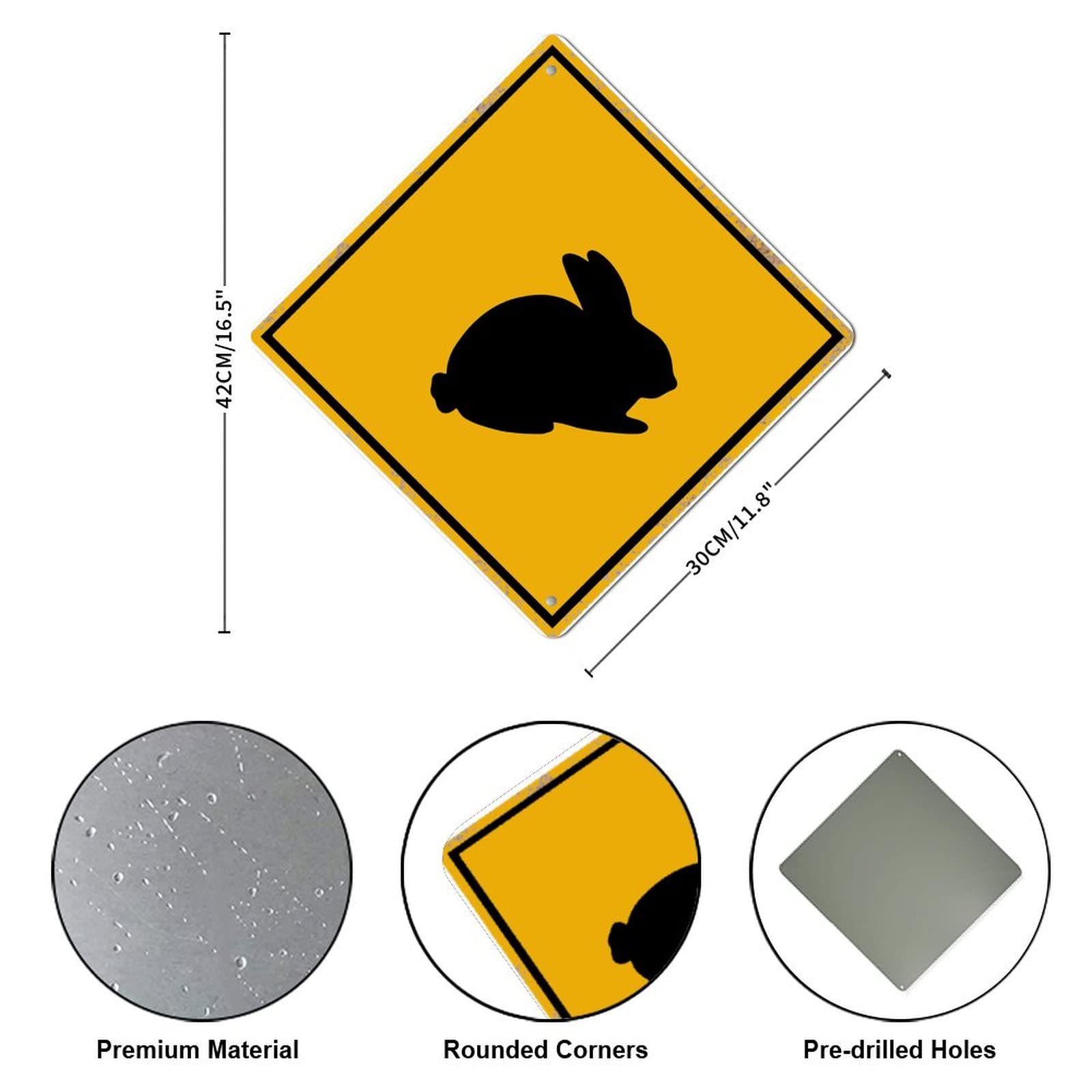 Venicor Cartello In Alluminio 'Beware Of Rabbits': 20x30 Cm, Divertente E Dettagliato, Per Amanti Dei Conigli