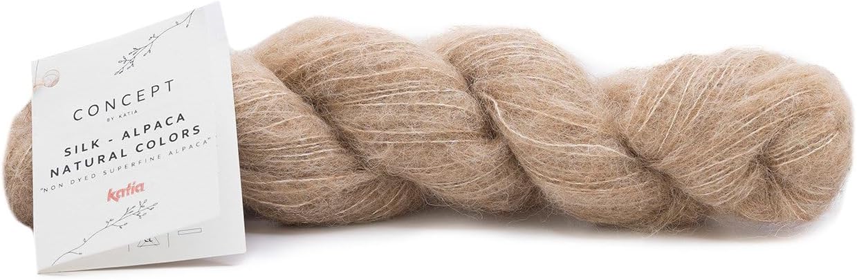 SILK-ALPACA NATURAL COLORS by Concept by Katia in 25g 150m skeins (100 - Ecru)