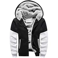 VSUSN Felpa Uomo con Cappuccio Invernale, Felpe Pile con Cappuccio di Spessore