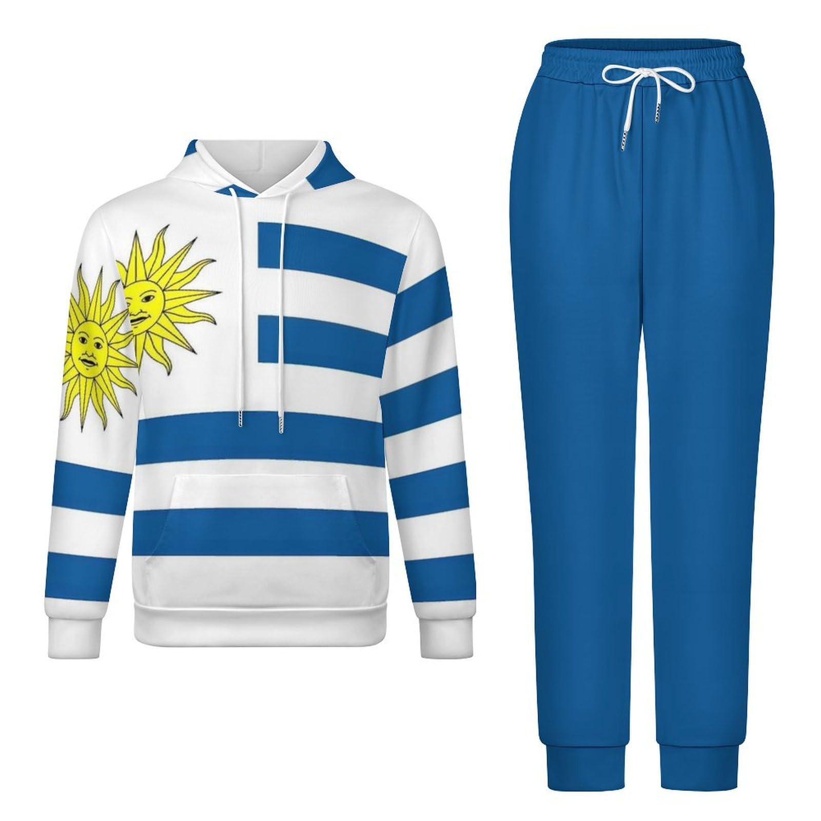 Tuta Da Ginnastica Da Donna Set Completo Da Salotto 2 Pezzi Tute Da Ginnastica Da Uomo Bandiera Della Repubblica Dell'Uruguay Manica Lunga Abbigliamento Sportivo Unisex Moda Casual