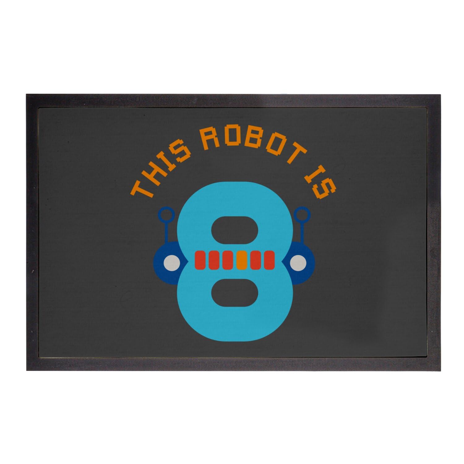 Paillasson noir robot cadeau d'anniversaire original pour fan de mécanique