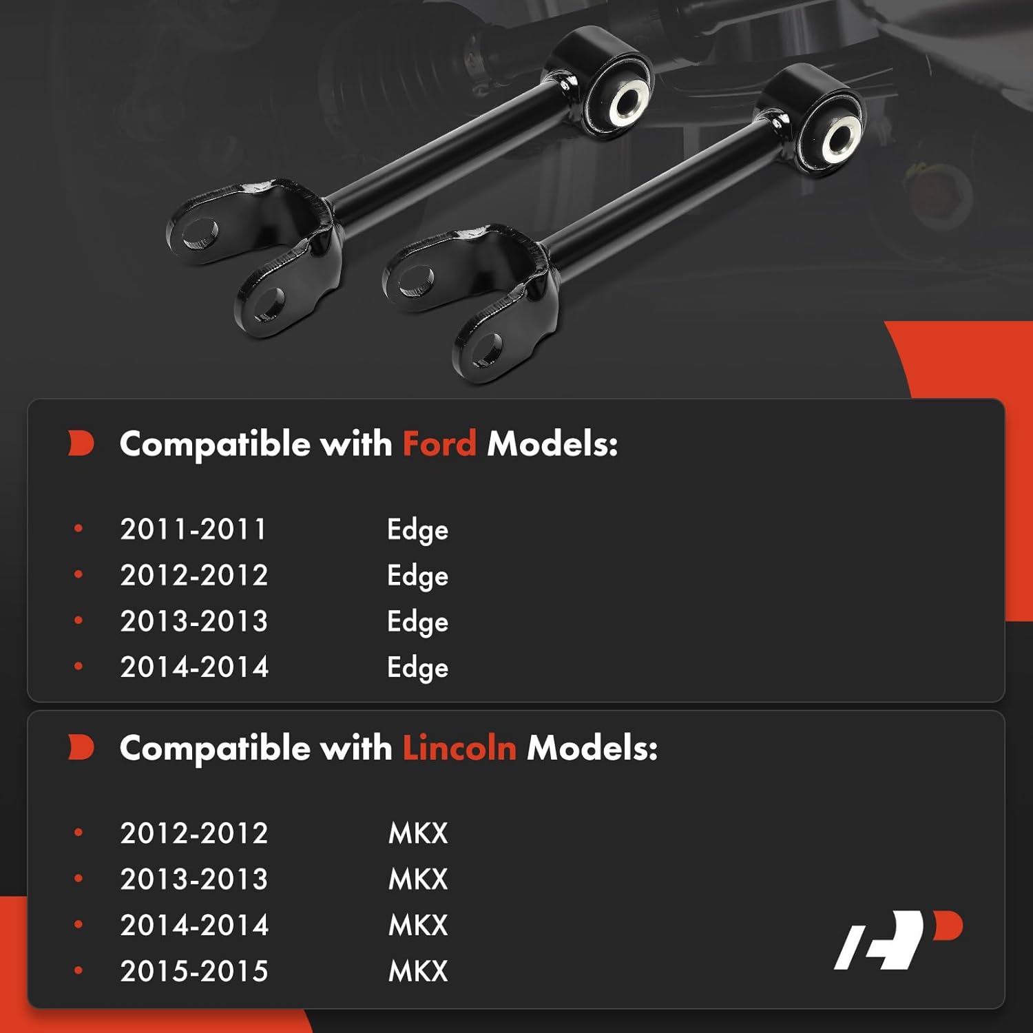 A-Premium 2 x Rear Forward Lower Control Arm, with Bushing, Compatible with Ford Edge 2011-2014 & Lincoln MKX 2012-2015