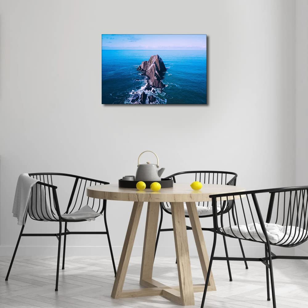 Island Canvas Wall Art for Living Room Bathroom Wall Decor Cape of Good Hope,South Africa Ocean Landscape Painting Ready to Hang Home Decorations for Office Canvas Prints 24" x 16"inch - Image 2