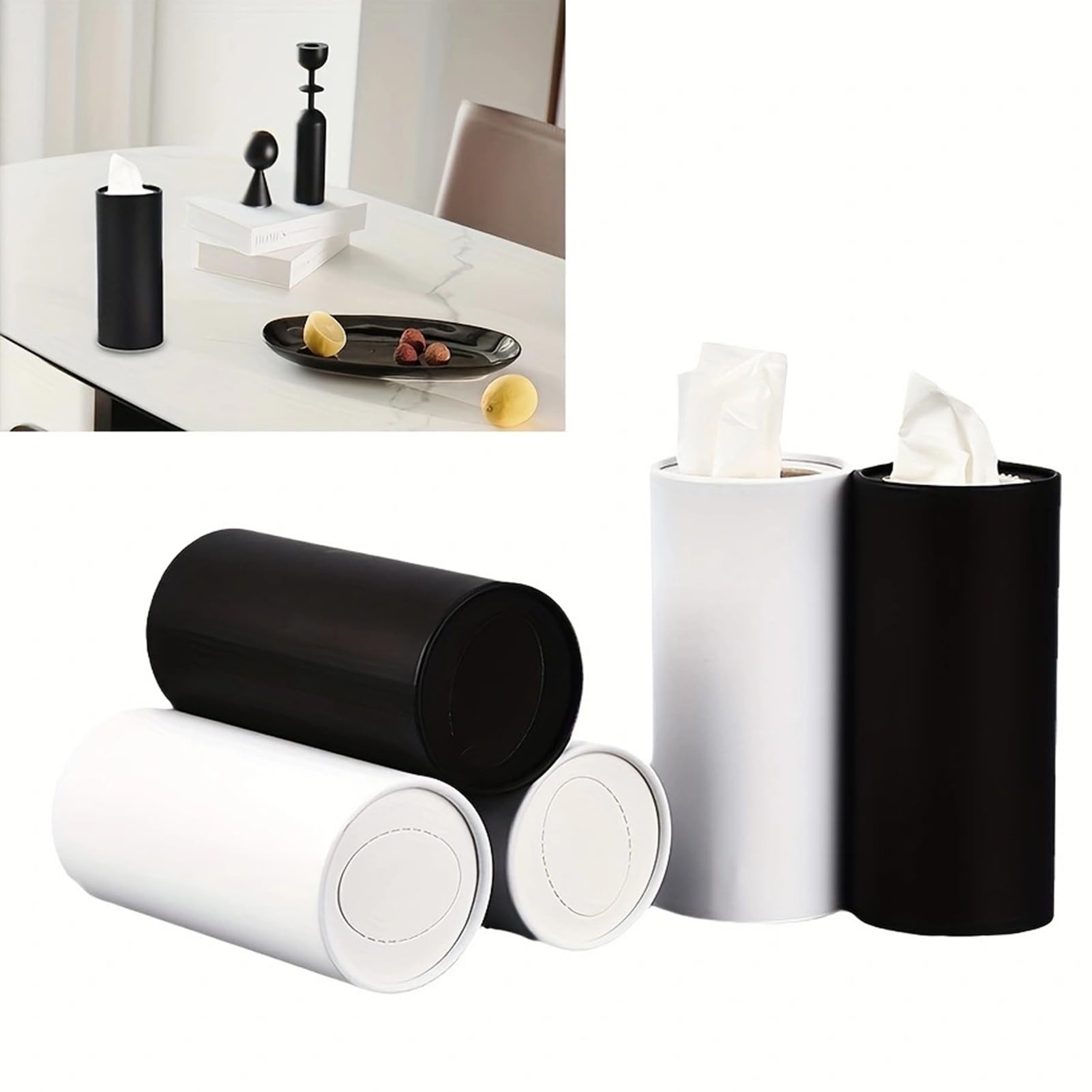 Porta Pañuelos Coche | 2 Piezas Soporte Pañuelos para Coche | Cilindro Portátil, Tubo para Organización Almacenamiento Hogar Escritorio Viaje