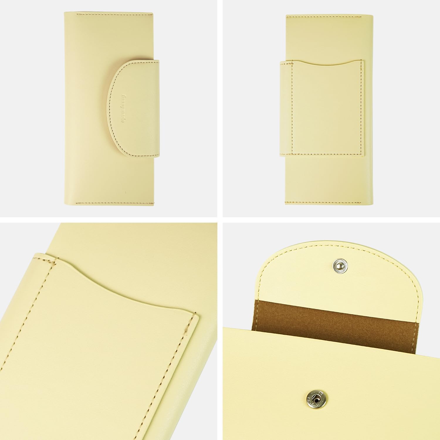 carrotez All-in-One Long Bifold 2-Tier PU Leather Wallet for Women, Money Organizer for Travel, Budgeting, Cash Envelope Wallet for Carrying Cash, Credit Cards & Business Cards - Yellow - Image 8