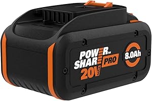 Worx 20V Power Share PRO 8.0AH Lithium-ION Battery: High-Power, Extended Battery Life...