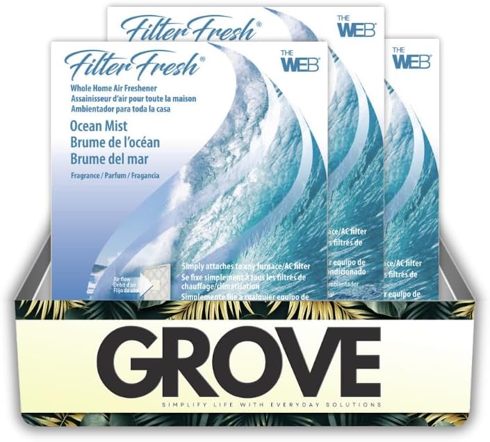 Room Fresheners for Home by FilterFresh Ocean Mist Scent Air Freshener 0.8 oz Gel Bundle with Microfiber Cloth – Provides Continuous Freshness for Your Home with Easy Attachment – Gift Set (5 Items)