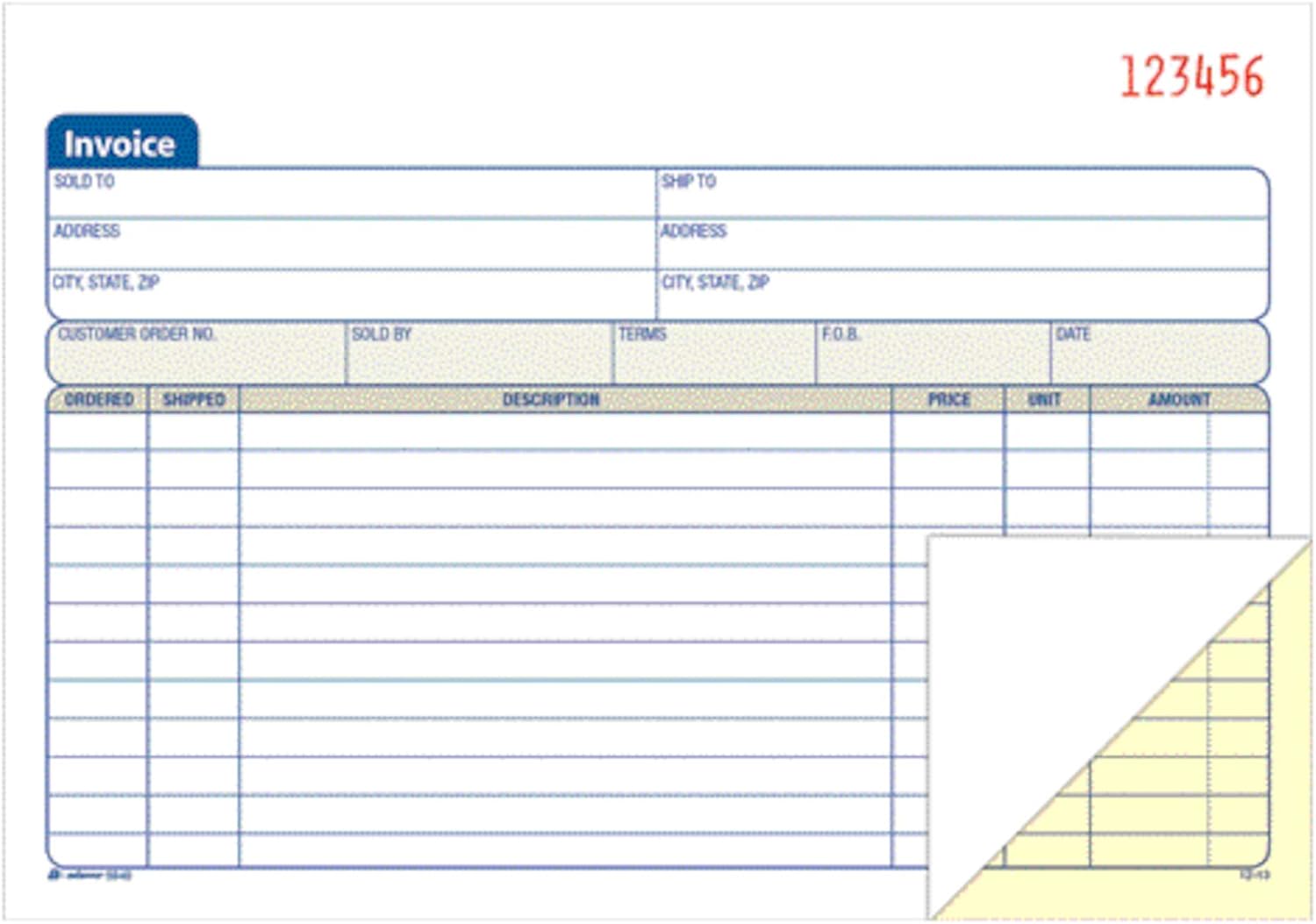 Adams Invoice Book, 2-Part, Carbonless, 5-9/16 x 8-7/16 Inches, 50 Sets per Book (DC5840)