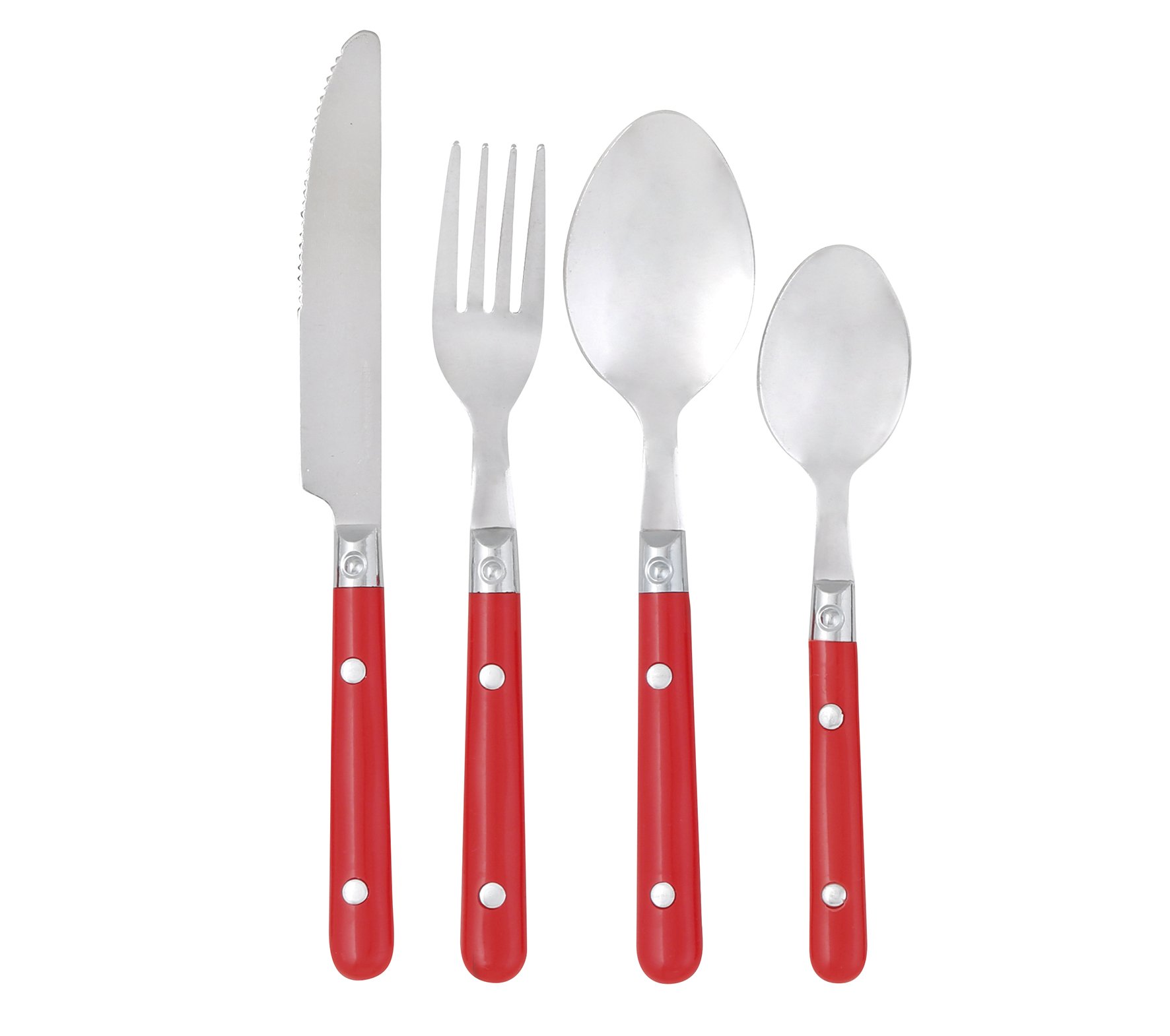 Pradel Heritage518154 24-Piece Cutlery Set, Stainless Steel/Plastic, Red, 9.6 x 23.5 x 9.7 cm