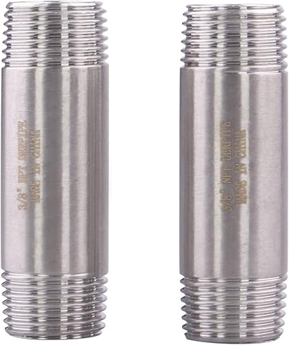 Miniatura 17 de 1/2" X 1/2" NPT Macho NPT Acero Inoxidable 304 Acoplamiento De Tubo De Acoplamiento De Acoplamiento De Tubo De Montaje 4" Longitud