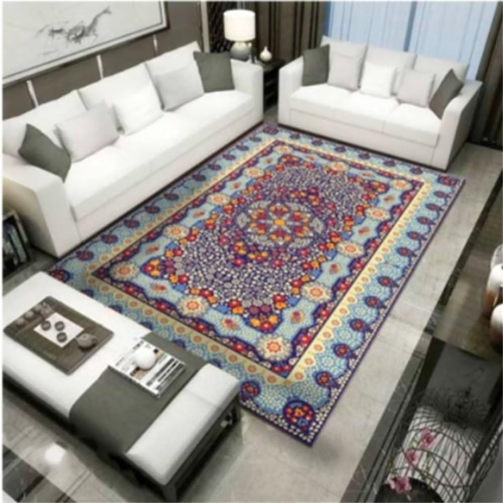Alfombra infantil lavable roja de 120x180 cm con diseño floral para salón y suelo de niños 1