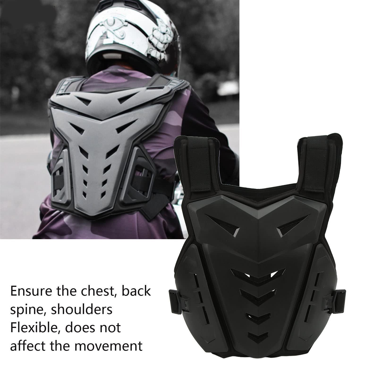 Motorrad-Rüstungsweste, Freie Größe, Schwarze Reitschutzausrüstung, Biegbar für Skateboarding