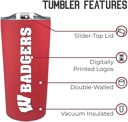 Miniatura 11 de Campus Colors Vaso de acero inoxidable de la NCAA perfecto para el día del partido, 18 onzas, doble pared, mantiene las bebidas perfectamente Azul
