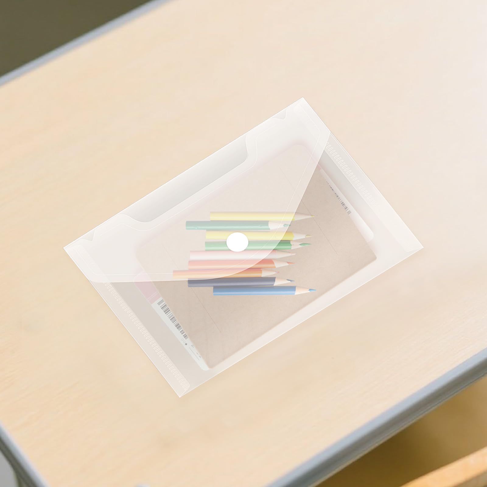 Paquete de 100 carteras transparentes A6, carpetas de sobres de plástico para organización y almacenamiento de archivos