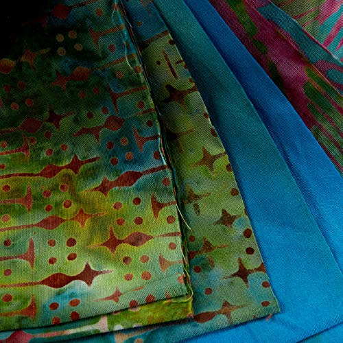 Textile Creations Indonesian Batik 2.5'' Strips Pack 20 Pcs Turquoise - Thumbnail 4