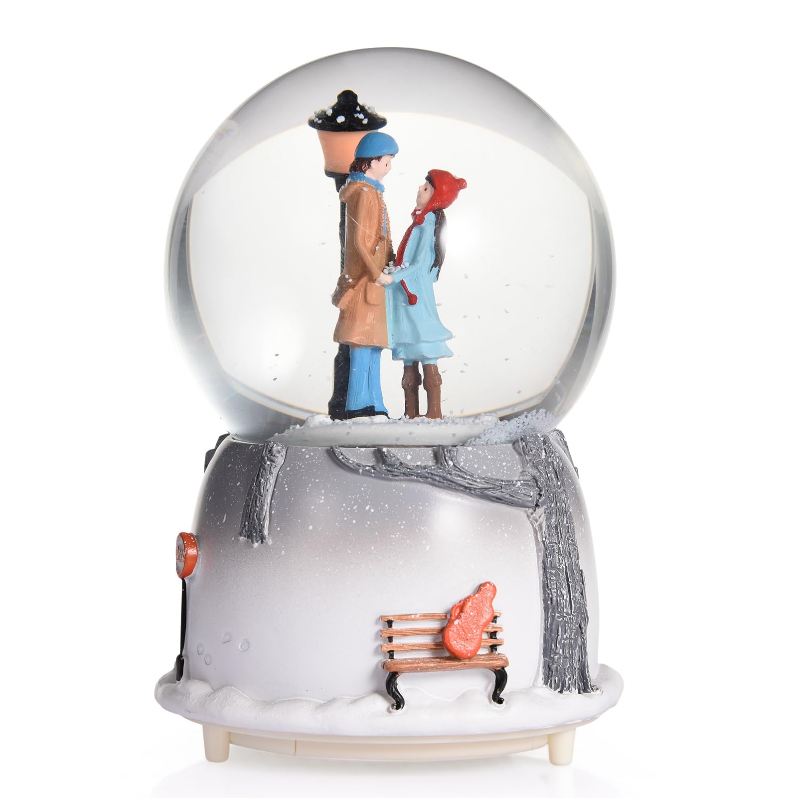 AYQEBNC Musical Snow Globe LED Couple CrystalMusic Box with Automatic Snow Spraying, Romantic Lover Sky City Music Box for Valentine's Gift (Assorted Color #51)(Assorted Color#50)