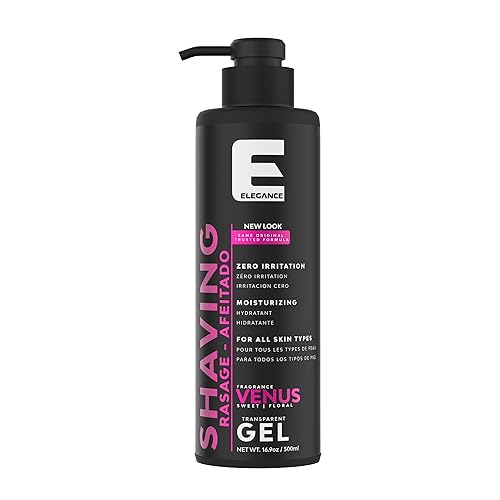 E Elegance Barber Accessories - Gel de afeitar transparente para hombres o mujeres, fragancia dulce y floral Venus, la mejor solución de afeitado