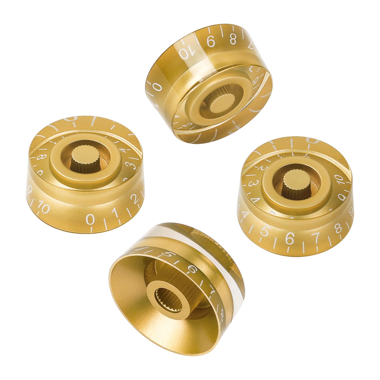 Banworks '60s Guitar Control Knobs 24-Spline Imperial Knobs 2 Tone and 2 Volume 6mm (15/64") Knobs Speed Knobs Top Hat for Gibson Les Paul SG Electric Guitars Pack of 4 JT/XN-08 Golden - Image 3