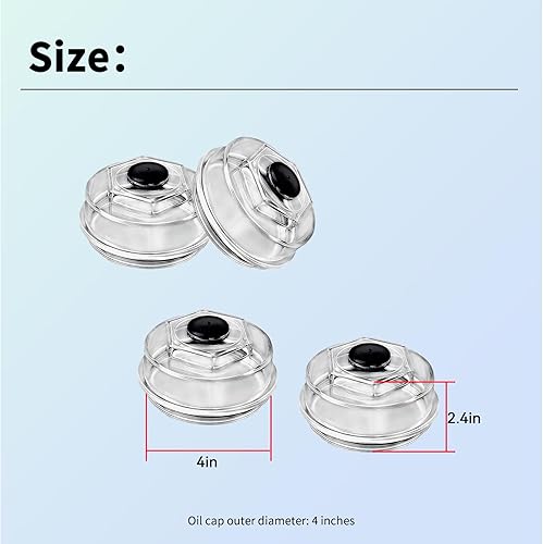 Miniatura 3 de 183772-KIT Kit de tapa de aceite de repuesto de cubo de remolque de 4 pulgadas compatible con cubierta de rodamiento Dexter 10K-16K y ejes 10K -