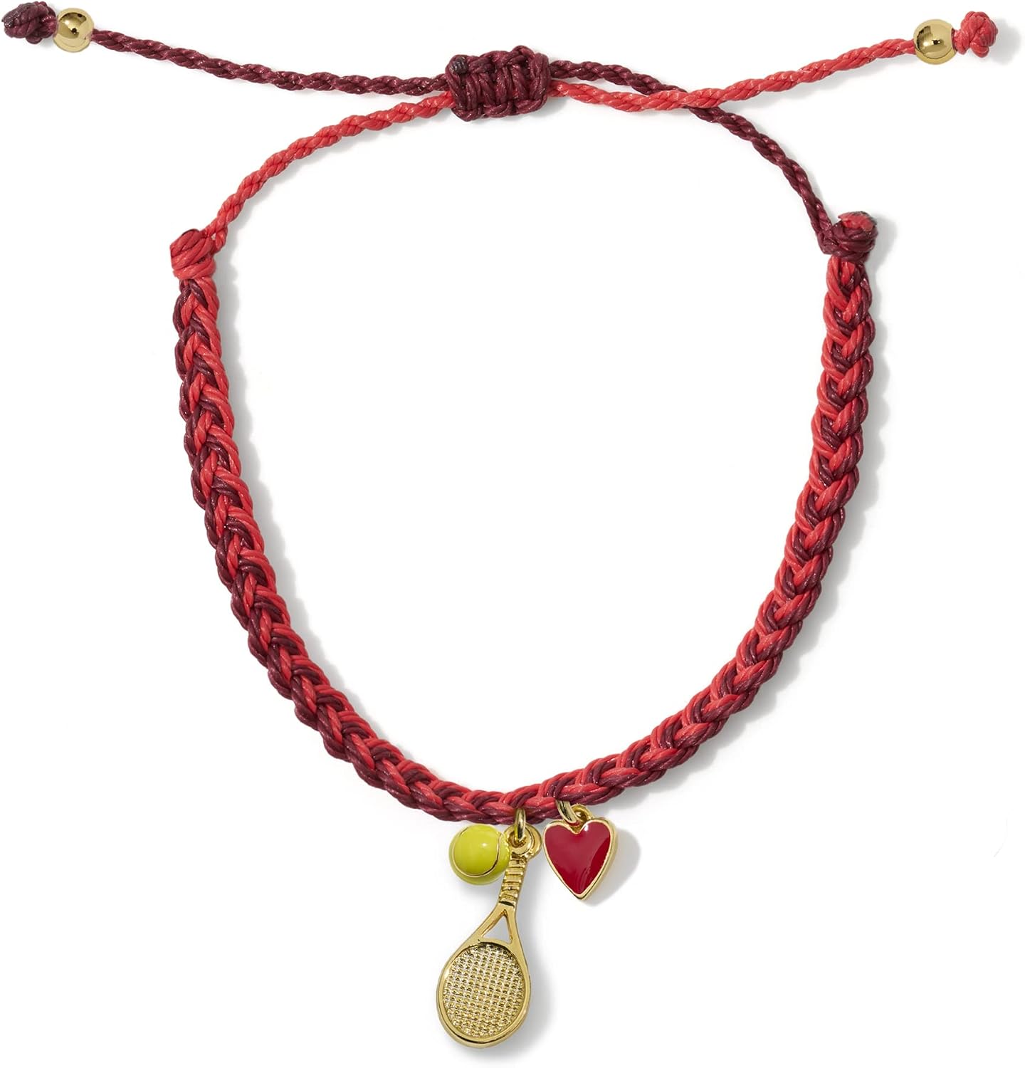 GIMMEDAT Tennis Racket Ball Gold Charm Bracelet Waterproof Adjustable Friendship Jewelry Gift Teams