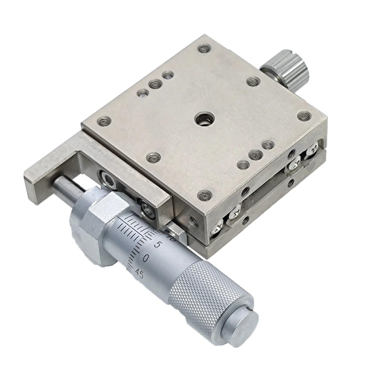 MYXJGNAIY X Axis 60 * 60mm LBX60-C LBX60-R LBX60-L Stainless Steel Sliding Table Manual Displacement Platform Linear Stage(LBX60-L)