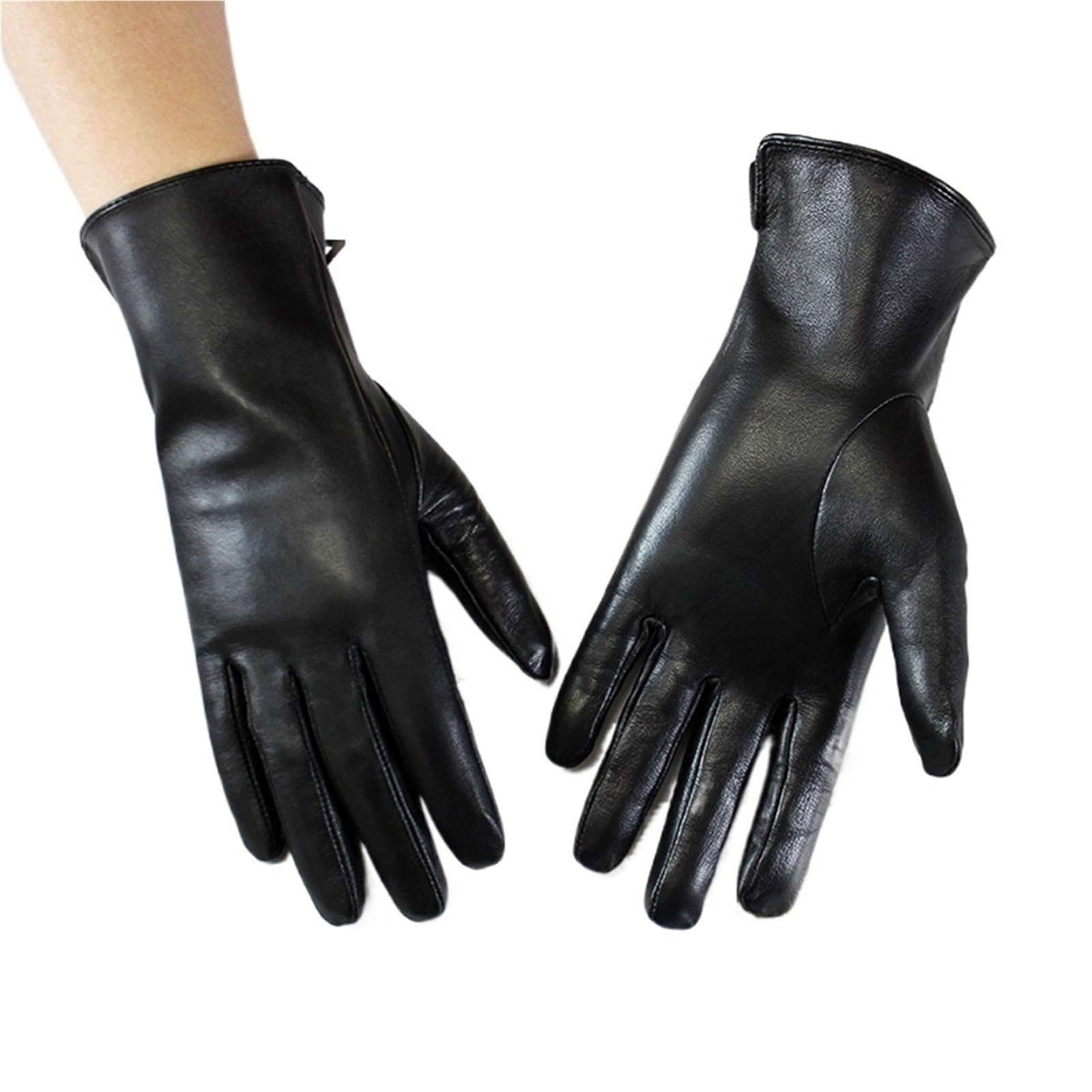 Guanti Da Guida In Pelle Guanti da guida estivi in ​​pelle sottile donna, con touch screen, guanti motocicletta dritti, senza fodera(Color 10,8.5)
