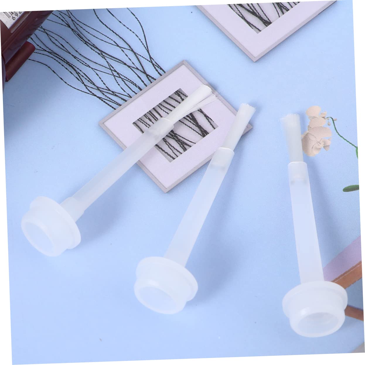 Vaguelly 1Set Liquid Brushes for Nail Dipping Powder Replacement Durable White Brushes for Gel Polish for Dip Powder and Gel Polish Application