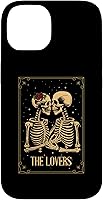 Vista 4 de iPhone 13 Pro The Lovers Skeleton Tarot Card Astrología Gótico Halloween Case