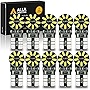 Alla Lighting CANBUS 194 LED Bulb Super Bright 168 175 2825 W5W Bulb 6000K White 3014 SMD 12V T10 LED Replacement Bulbs Car License Plate Interior Map Dome Trunk Door Courtesy Lights Bulbs (Set of 10)