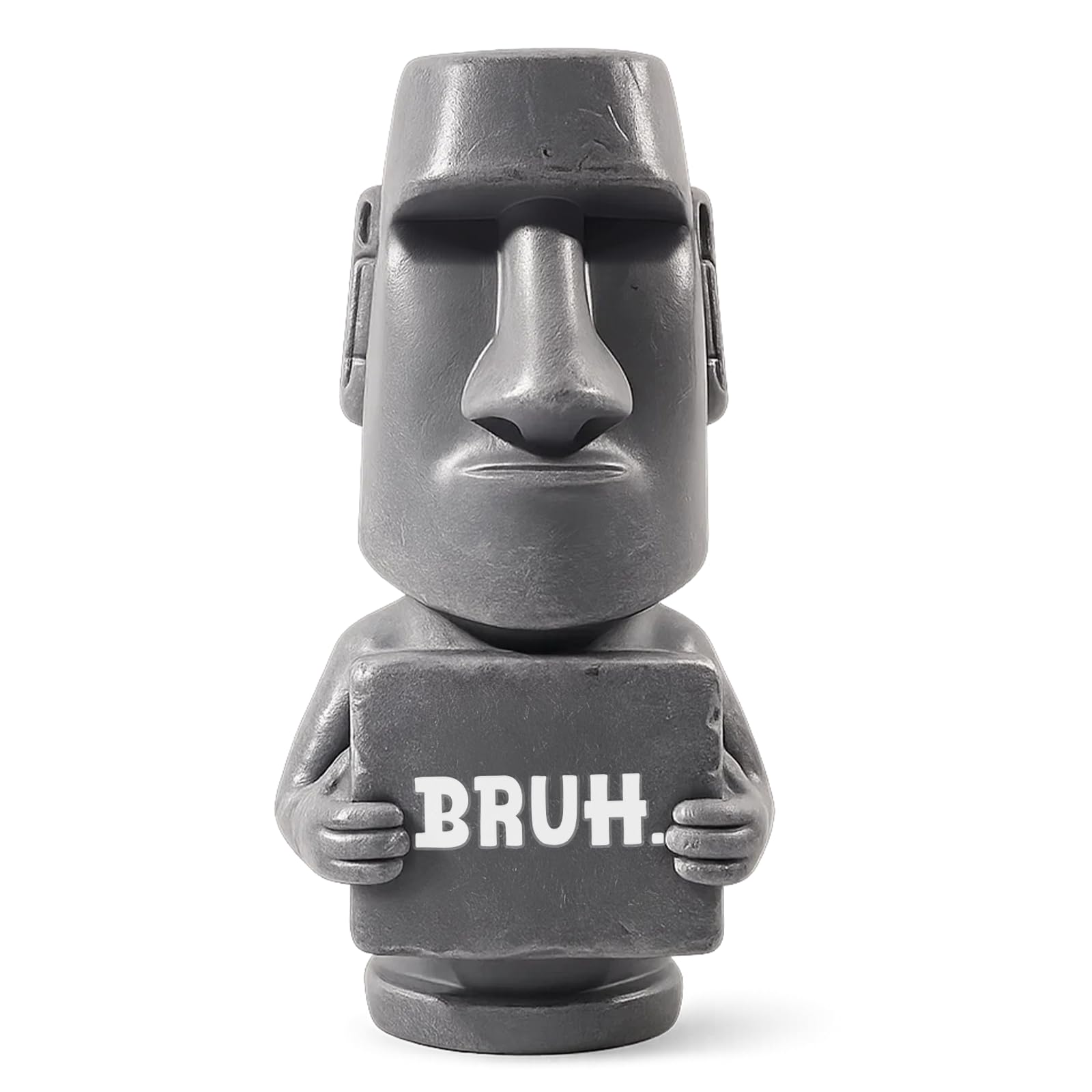 Divertente statua Moai da scrivania, testa dell'isola di Pasqua Bruh, regalo per uomini e ragazzi, in resina, idea regalo per colleghi, decorazione per sala giochi, idee elefante bianco
